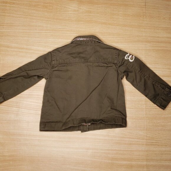 Carters Toddler Girls Army Green Jacket With Patches 12 Months - Picture 2 of 5